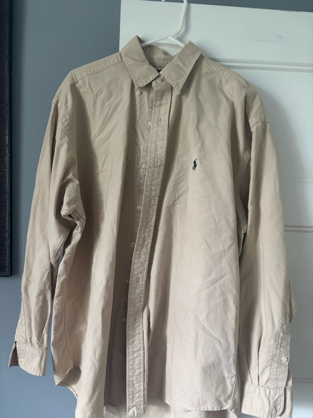 Polo by Ralph Lauren White Dress Shirt with Navy Polo Player Embroidery